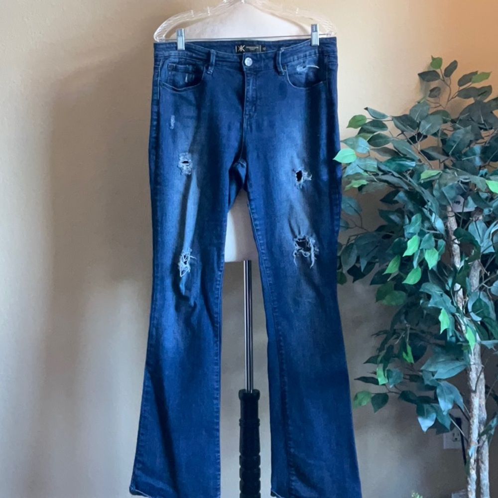 Khloe Kardashian - Curvy Slim Boot Blue Jeans, Size 12